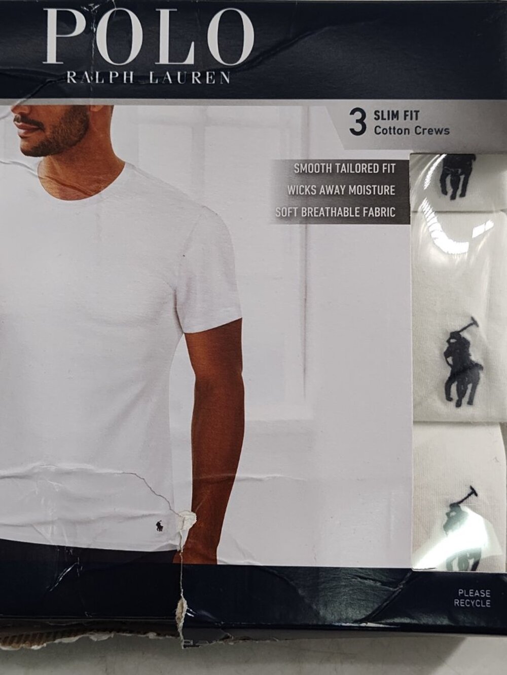 POLO Ralph Lauren 3 Slim Fit Cotton Crews Perfect For Layering Size Small  P#551